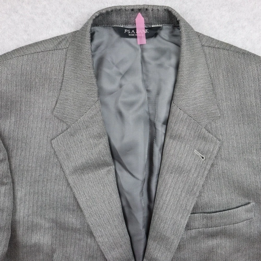Jos A Bank Blazer Mens‎ 43L Signature Silk/Camel Suit Jacket Coat Formal Gray